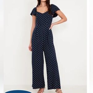 NWT Old Navy Fit and Flare Crepe Jumpsuit M Tall